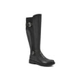 thumbnail image 1 of WHITE MOUNTAIN Womens Black Buckle Accent Stretch Meditate Round Toe Block Heel Zip-Up Riding Boot 5.5 M, 1 of 4