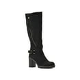 thumbnail image 1 of WHITE MOUNTAIN Womens Black Buckled Strap Zipper Accent Cushioned Berlin Round Toe Zip-Up Boots Shoes 5.5 M, 1 of 1