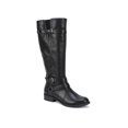 thumbnail image 1 of WHITE MOUNTAIN Womens Black Elastic Gore Panels Buckle Accent Loyal Round Toe Block Heel Zip-Up Riding Boot 8 M, 1 of 4