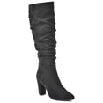 thumbnail image 1 of WHITE MOUNTAIN Womens Black Side Gore Comfort Compassion Pointed Toe Block Heel Zip-Up Dress Slouch Boot 6 M, 1 of 4