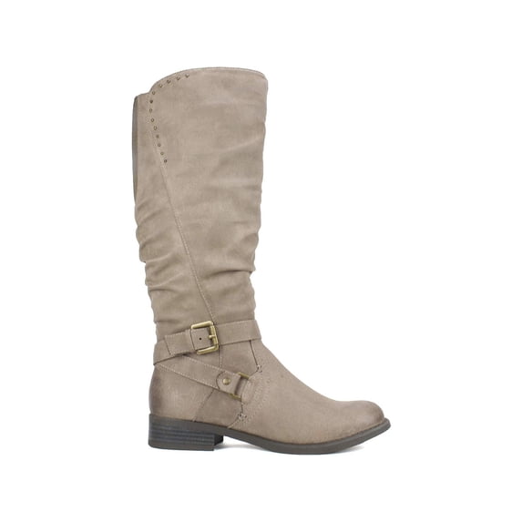 White Mountain Women's Shoes Liona Fabric Closed Toe Knee, Dark Taupe, Size 5.0