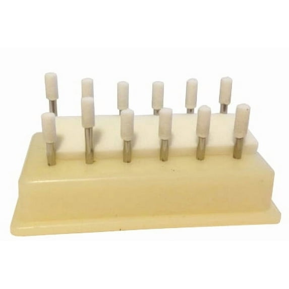 JSP WHITE MOUNTED ARKANSAS STONES, Cylinder (cy1) box of 12