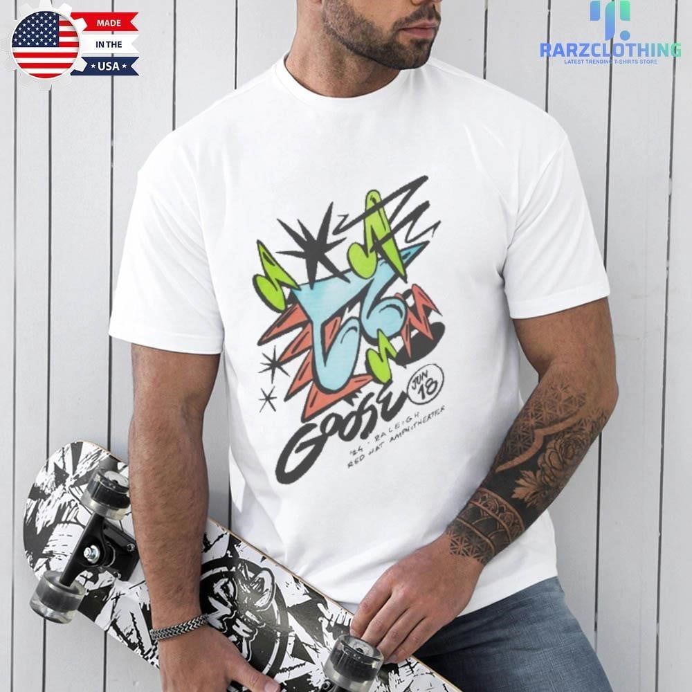 [WHITE] Official Goose Raleigh Nc Red Hat Amphitheater 06 18 24 Shirt