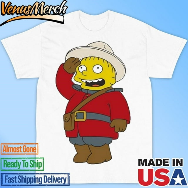 [WHITE] Official The Simpsons Mens Ralph Canada Short Sleeve Shirt