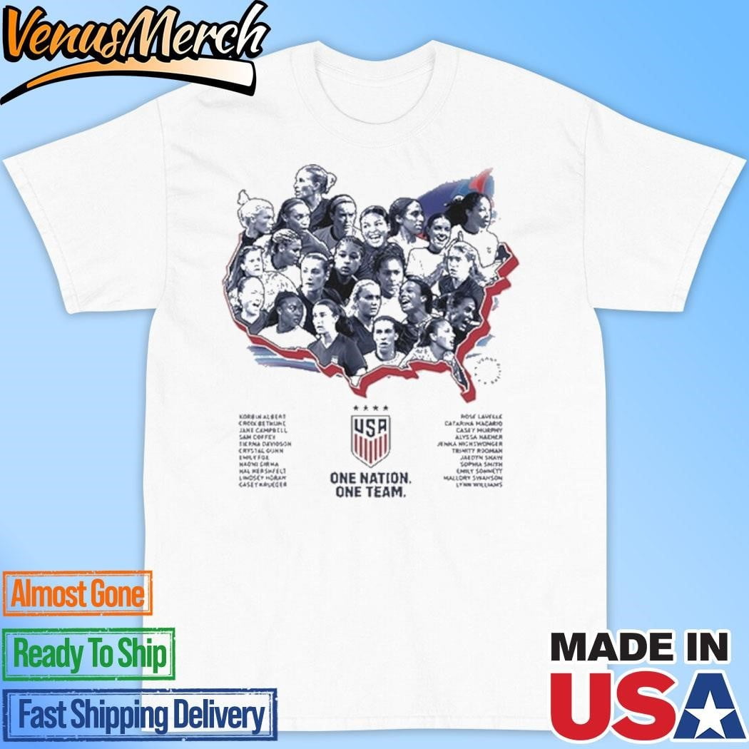 [WHITE] Official Ussoccer Store Uswnt 2024 Olympic Roster Shirt