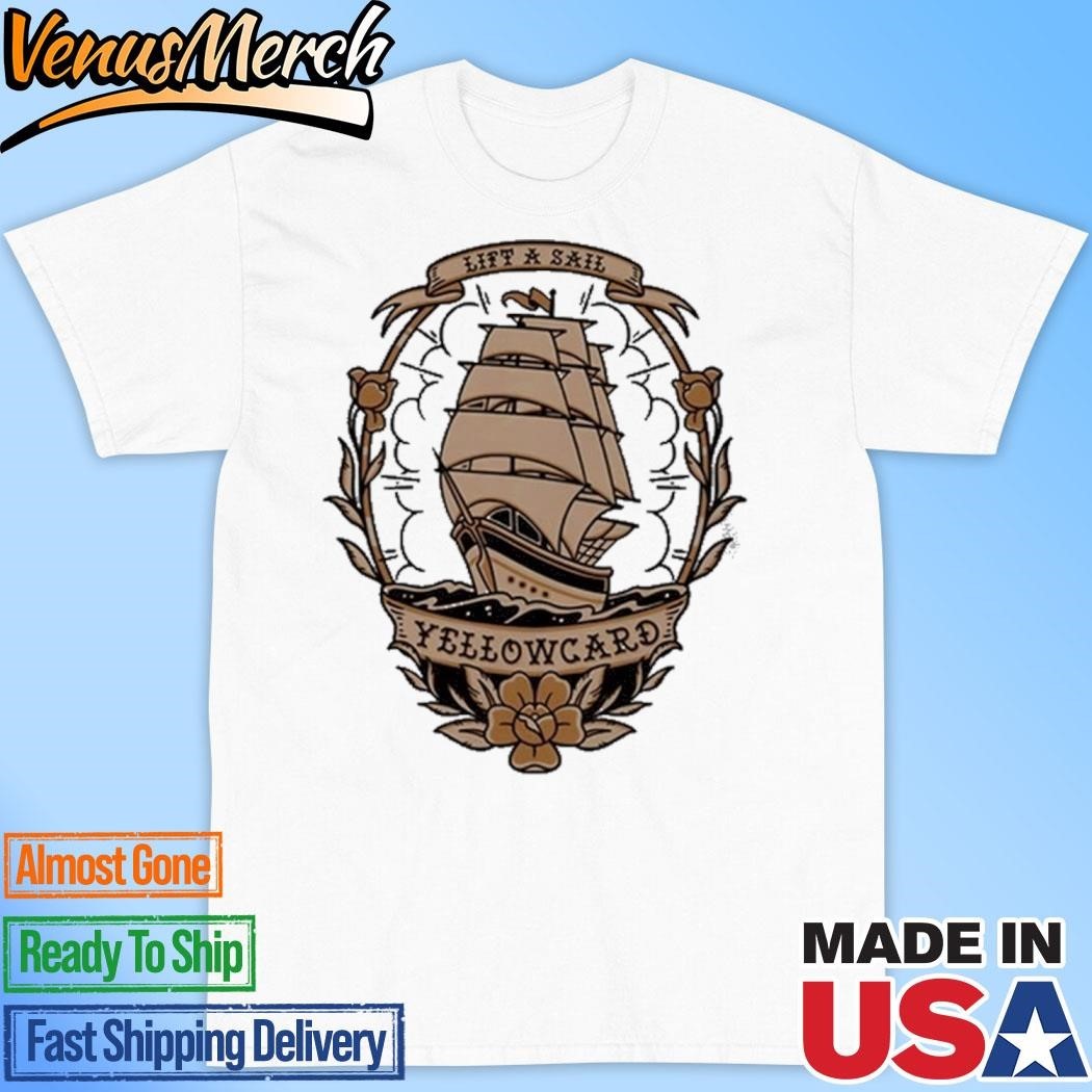 [WHITE] Official Yellowcard Band Tattoo Ship Shirt
