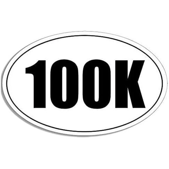 WHITE Oval 100K Kilometer Sticker (run running ultra marathon)- Sticker Graphic - Auto, Wall, Laptop, Cell