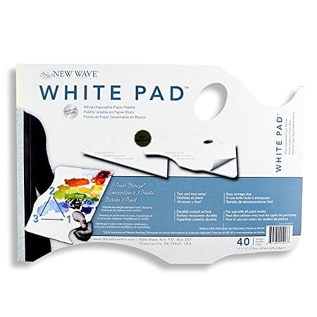 New Wave Art Disposable Bleed Proof Paper Paint Palette, 40 Sheets, 11in x 16in, White