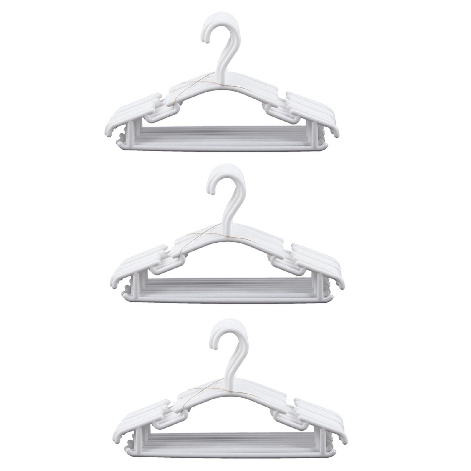 WHITE - Pack of 30 Pieces Hanger Non- Hangers for Children's Clothes PP Hangers for Baby or Child 27 x 15 cm