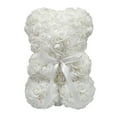 thumbnail image 1 of Way To Celebrate 9.25" Artificial Rose Bear Valentine's Day Gift, White Color, 1 of 8
