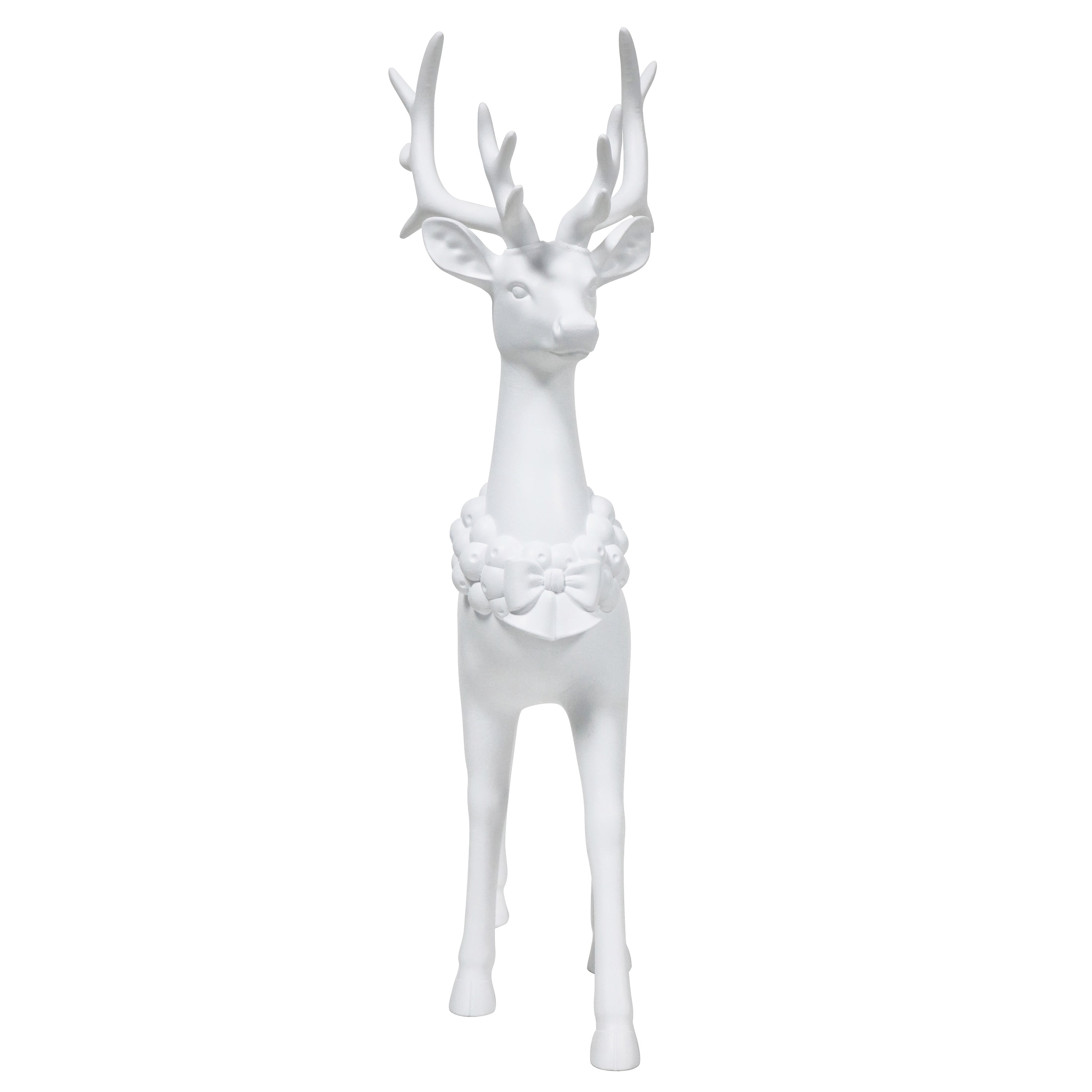 Blow Mold Standing Deer Christmas Decoration, White, 17", by Holiday Time