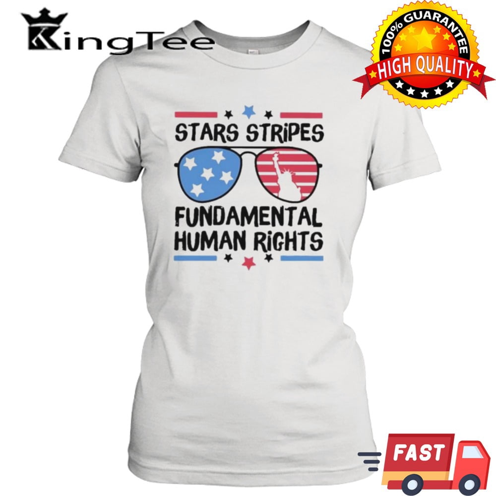 [WHITE] Stars Stripes – Feminist Fundamental Human Rights Shirt - Walmart.com