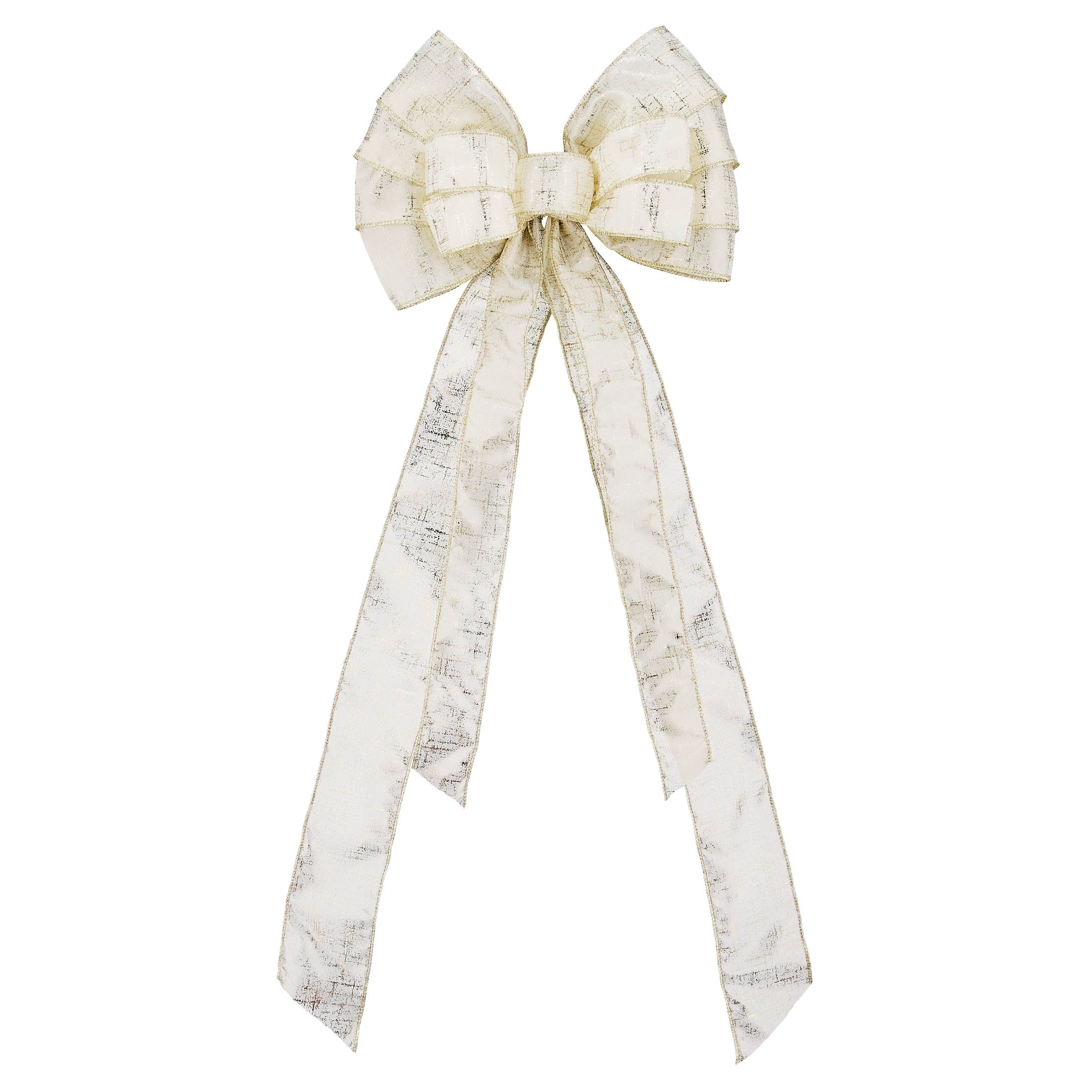 White and Gold Decorative Christmas Bow, 30", by Holiday Time