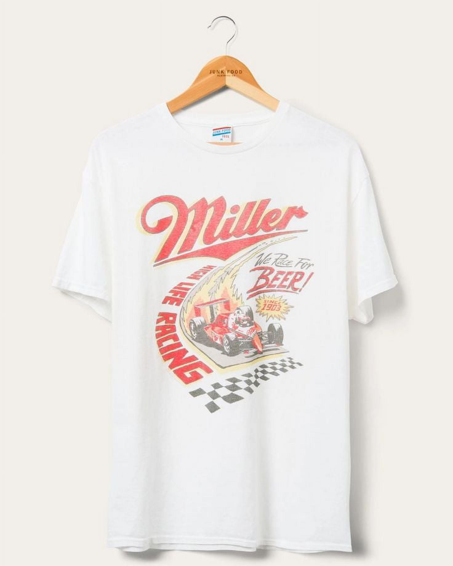 [WHITE] Unisex Miller High Life Racing Beer Flea Market Tee