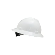 V-Gard  Protective Hats, Fas-Trac Ratchet, Slotted Hat, White