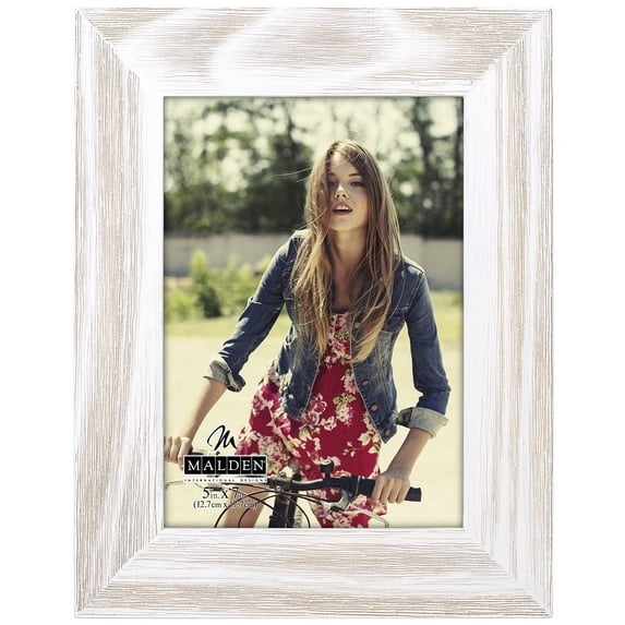 WHITE-WASH WIDE LINEAR Wood 5x7 frame - 5x7