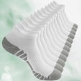 thumbnail image 1 of HIALTODAY 6 Pairs Men's Bamboo Fiber Ankle Socks, Low Cut Cushioned Athletic Running Workout Fitness Socks ,WHITE (13-15), 1 of 5