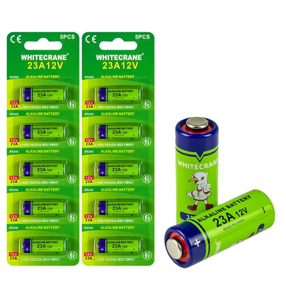 WHITECRANE 10-Pack A23 Batteries, 23A 12V Miniature Alkaline Small Batteries for Home Devices