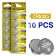 thumbnail image 1 of WHITECRANE CR2025 Lithium Coin Cell Batteries CR 2025 3V Button Battery Long-Lasting for Key Fobs & Watches (10-Pack), 1 of 8