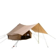 White Duck Outdoors Regatta Awning -Sandstone Beige - 10' for Bell Tent - Complete Canopy with Poles for All Season Camping and Glamping
