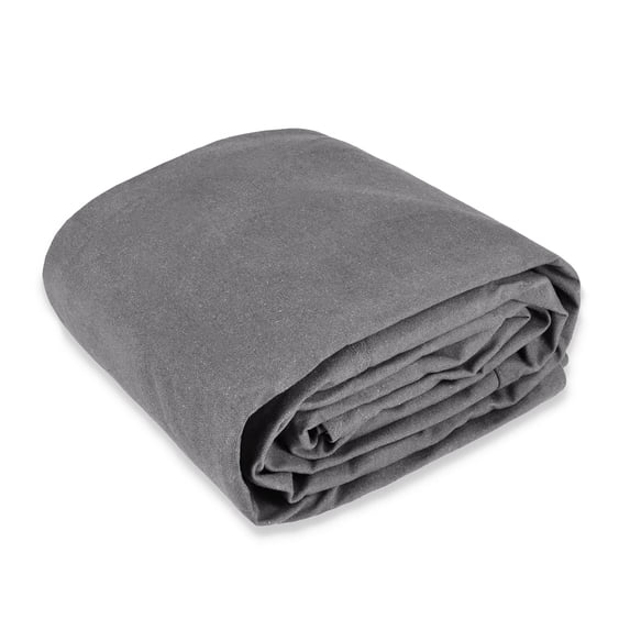 WHITEDUCK 12'x20' Canvas Tarp 18 oz/37 Mil Heavy Duty Waterproof UV Resistant, Rustproof Grommets, Industrial & Commercial Use Cloth Tarp (Finished Size: 11'6"x19'6", Grey)