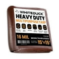 thumbnail image 1 of WHITEDUCK 15' x 15' Heavy Duty Tarp Cover Waterproof - 16 Mil Brown w/Grommets & Reinforced Edges, 1 of 9