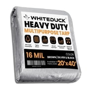 WHITEDUCK 20x40 Tarp 16 MIL Heavy Duty Poly Tarp Waterproof UV Resistant, True to Size, Rust-Proof Grommets, Tear & Rip Resistant, Extra Thick, Camping, Construction, Boat & Equipment Cover