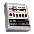 thumbnail image 1 of WHITEDUCK 30' x 30' Heavy Duty Tarp Cover Waterproof - 16 Mil Silver Black w/Grommets & Reinforced Edges, 1 of 9