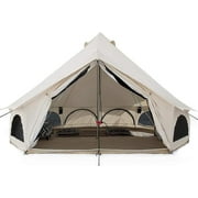 White Duck Outdoors Avalon Canvas Bell Tent (13') Water Repellent w/Stove Jack for Camping, Glamping & Safari, Maximum Occupancy 6 People