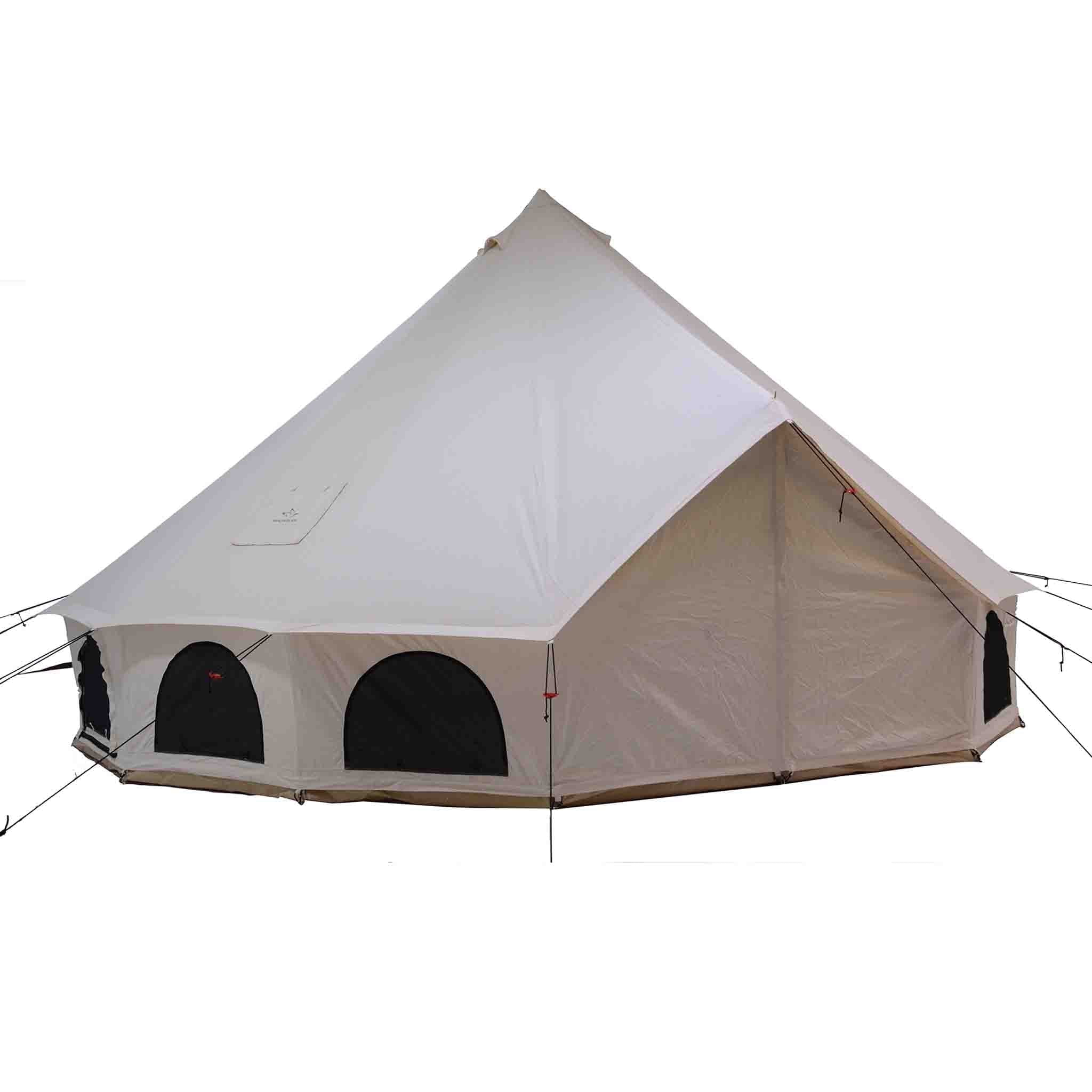 White Water-Repellent Cotton Canvas 20ft Yurt Tent for 10 Person