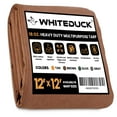 thumbnail image 1 of WHITEDUCK Brown 12'x12' 100% Canvas Tarp and Cover Waterproof Heavy Duty 18 oz w/Rustproof Grommets, 1 of 10