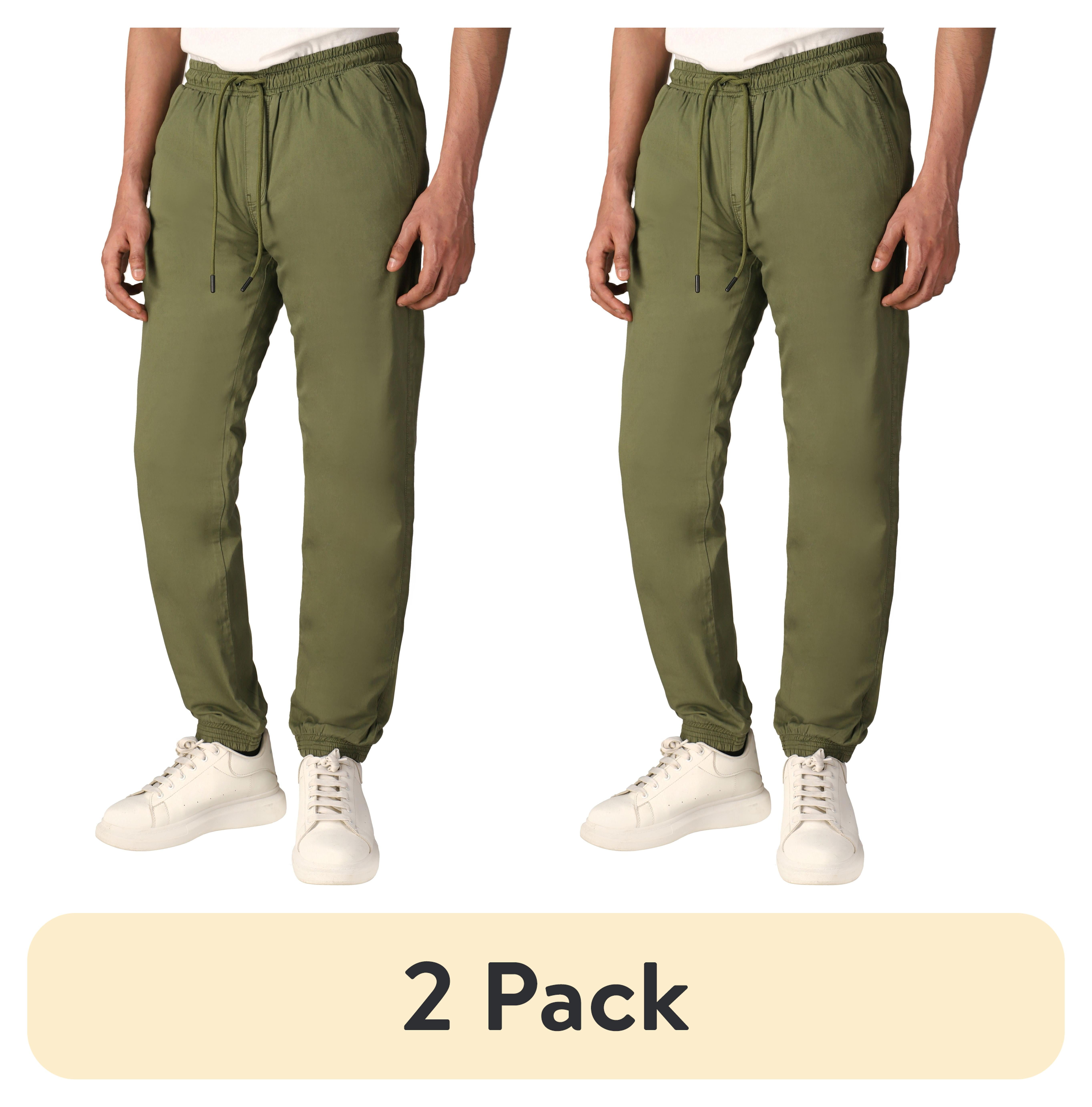 2 pack WHITEDUCK Jogger Pants for Men Relaxed Fit Cotton Drawstring Sweatpants Stretch Joggers for Men for Workout Running Training