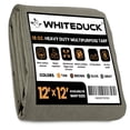thumbnail image 1 of WHITEDUCK Olive 12'x12' 100% Canvas Tarp and Cover Waterproof Heavy Duty 18 oz w/Rustproof Grommets, 1 of 10