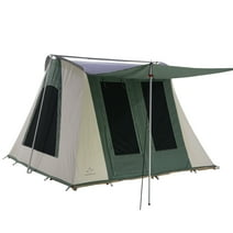 WHITEDUCK Prota Deluxe Canvas Cabin Tent | Flex-bow Camping Tent 10' x 10' Cabin Style for 6 Person in Olive Color - Waterproof