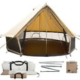 thumbnail image 1 of White Duck Outdoors Regatta Canvas Bell Tent, 360 Mesh, Sandstone Beige, 13', Water Repellent Glamping Yurt, Max Occupancy 6 People, 1 of 8