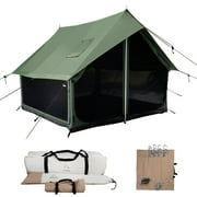 White Duck Outdoors Rover Canvas Scout Tent with Stove Jack, Waterproof Camping Yurt - 8'x9' (Forest Green), Maximum Occupancy 3 People