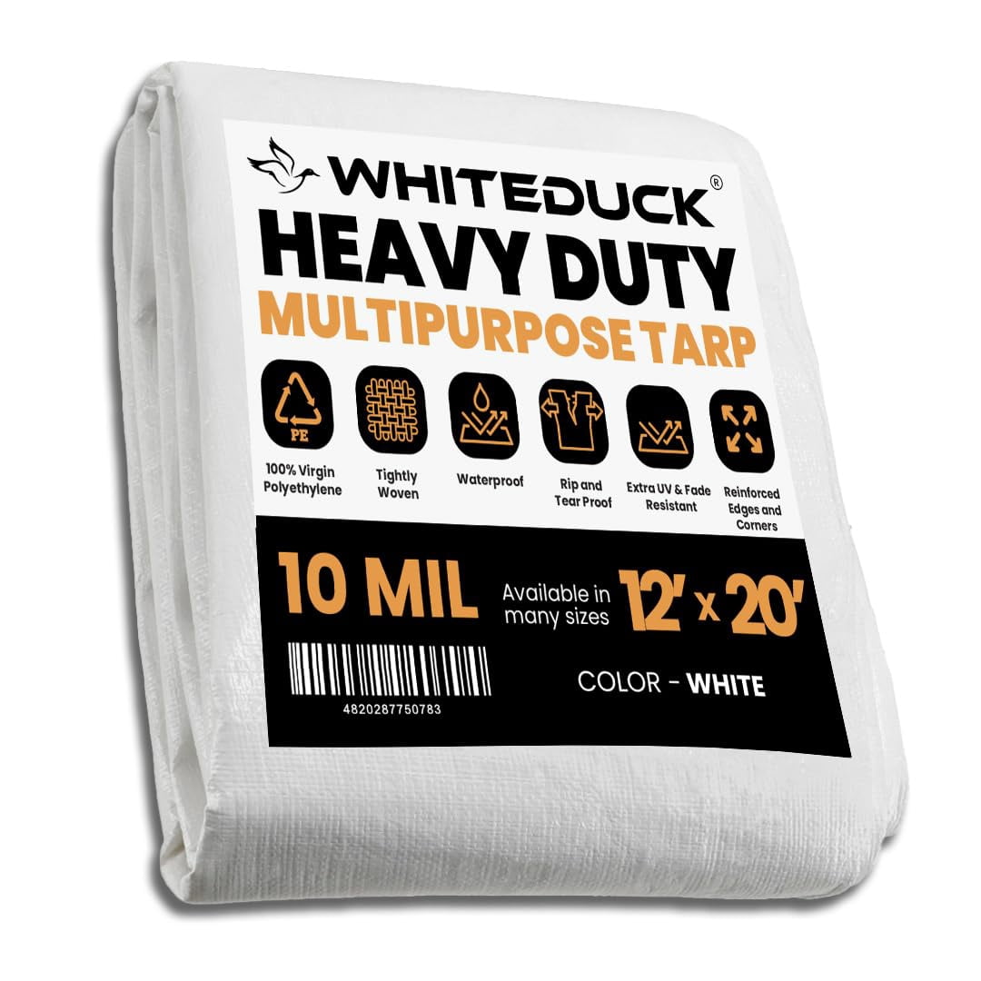 WHITEDUCK Super Heavy Duty Poly Tarp - Waterproof, UV Resistant and Rip ...