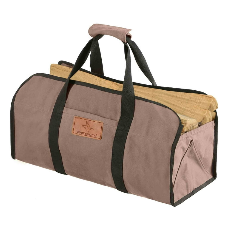 WHITEDUCK TUFF Large Firewood Carrier 21 Oz. Heavy Duty Waxed