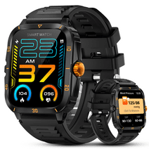 WHITEHILL Men Women Smart Watch 1.96 inch Touch Screen Fitness Watch ,Waterproof Sports Smart Watch for Android Ios (Black)