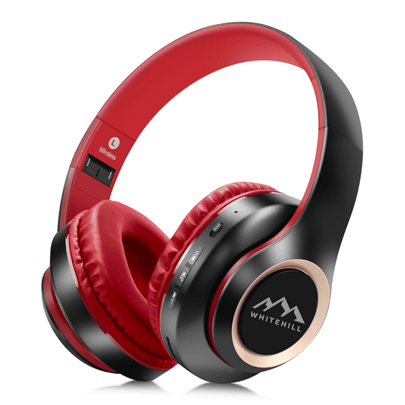 WHITEHILL Over-ear headphones with Microphone, Black-red