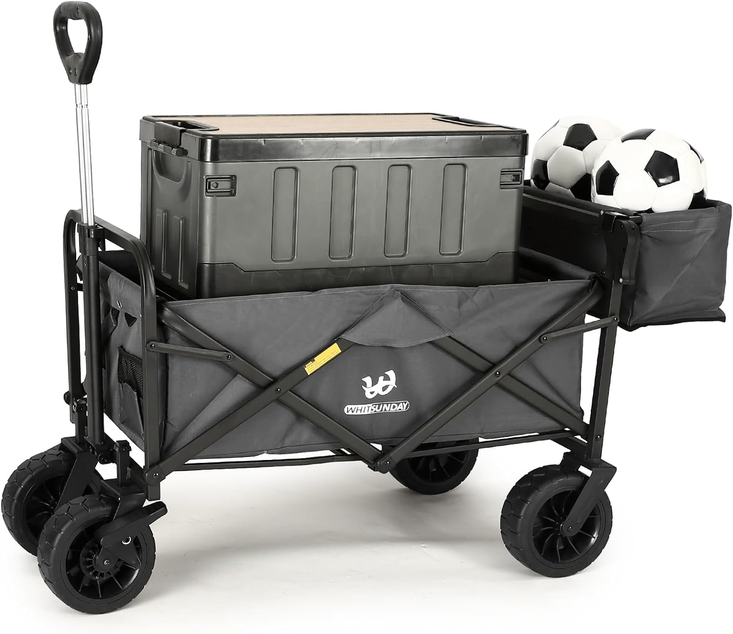 VIVOHOME 130L Collapsible Wagon Cart With Tailgate - 320lb Capacity All-Terrain Utility Cart For Outdoor & Garden