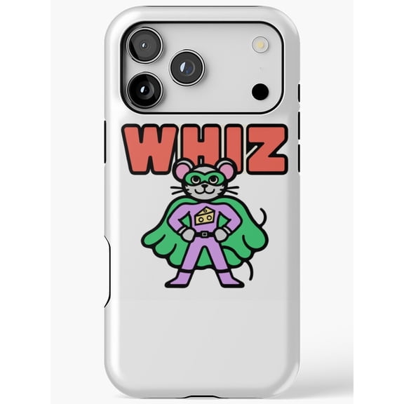 WHIZ Superhero Mouse in Green Cape and Purple Suit Tough Case for Apple iPhone Series, Polycarbonate and TPU