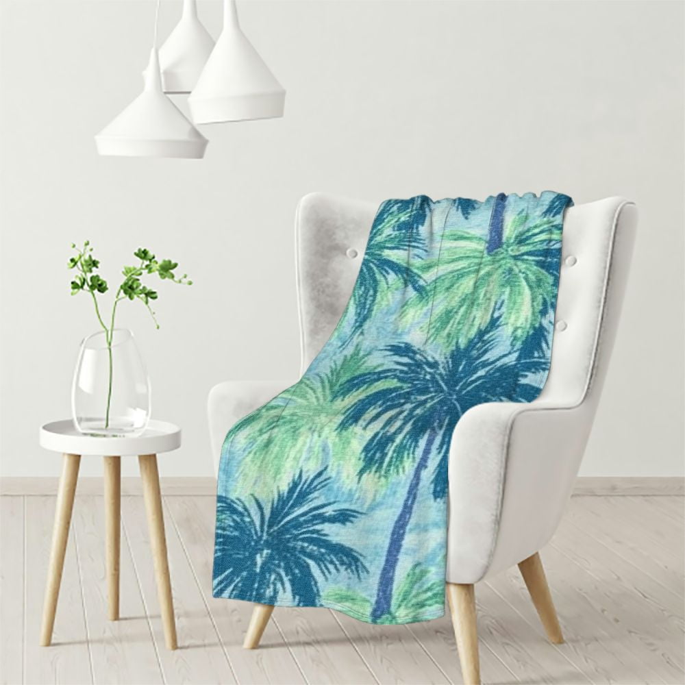 WHKANG Coconut Trees Camouflage Green Throw Blanket for Couch Bed-Soft ...