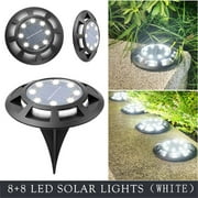 WHLBF Clearance Solar Ground Light 16 LED Solar Lights (8 Main Lights 8 Side Lights) Upgraded Outdoor Solar Powered Waterproof Bright In-Ground Light Light for Walkwa