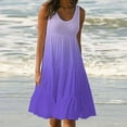 thumbnail image 1 of WHLBF Dresses for Women Plus Size Summer Gradient Print Sleeveless Party Beach Dress Purple 10(XL), 1 of 5