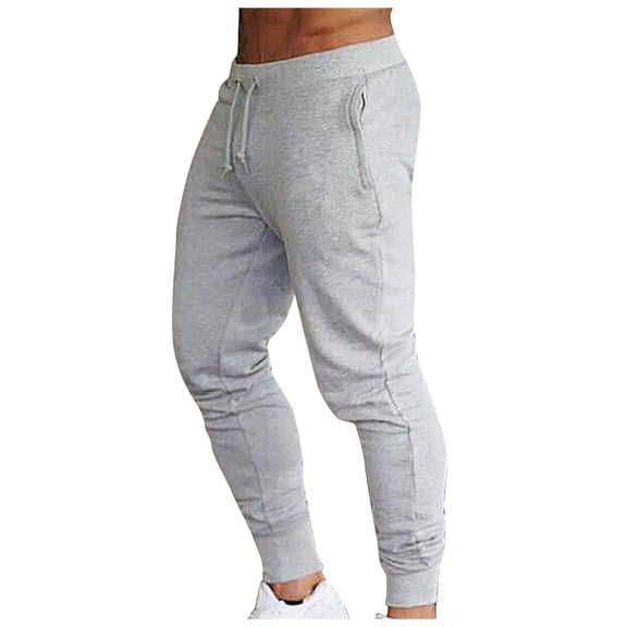 WHLBF Men's Clearance Pants Fitness Training Pants Slim Casual Sweatpants Small Foot Pants Gray M(M)