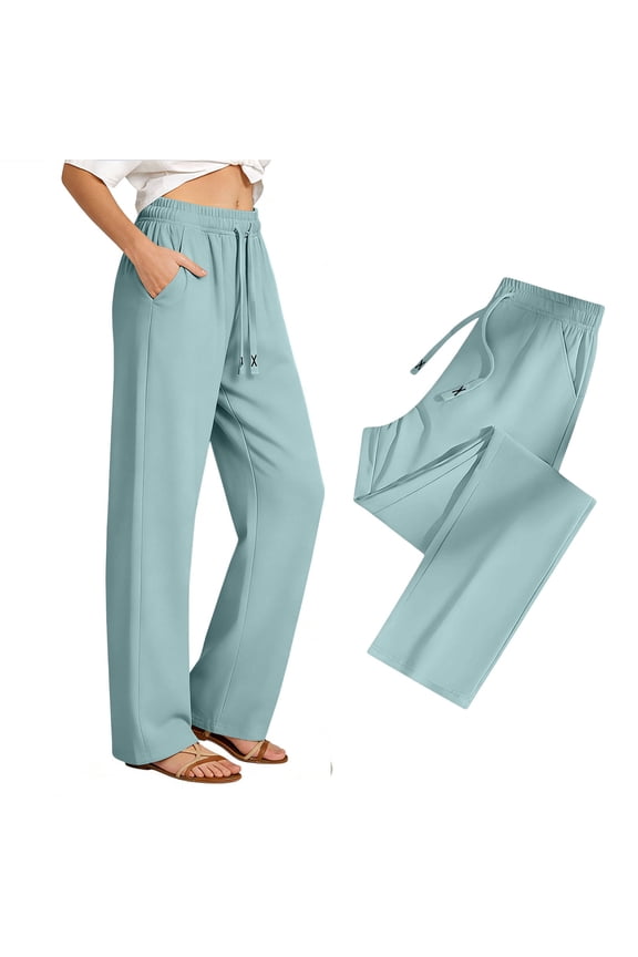 Pants for Women Summer Unisex Lightweight Casual Loose Breathable Straight Leg High Speed Drying Long Pants Green S