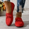 thumbnail image 1 of WHLBF Shoes for Women Round Toe Casual Plus Size Loafers Solid Color Bow Closed Toe Flat Soft Sole Size 8.5, 1 of 9