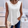 thumbnail image 1 of WHLBF Tank Tops for Women Sleeveless Lace V-neck Solid Color Camisole White XL, 1 of 6