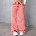 thumbnail image 1 of WHLBF UTTOASFAY Pants for Women High Waist Straight Leg Wide Leg Pants Jeans Pink XXL, 1 of 7